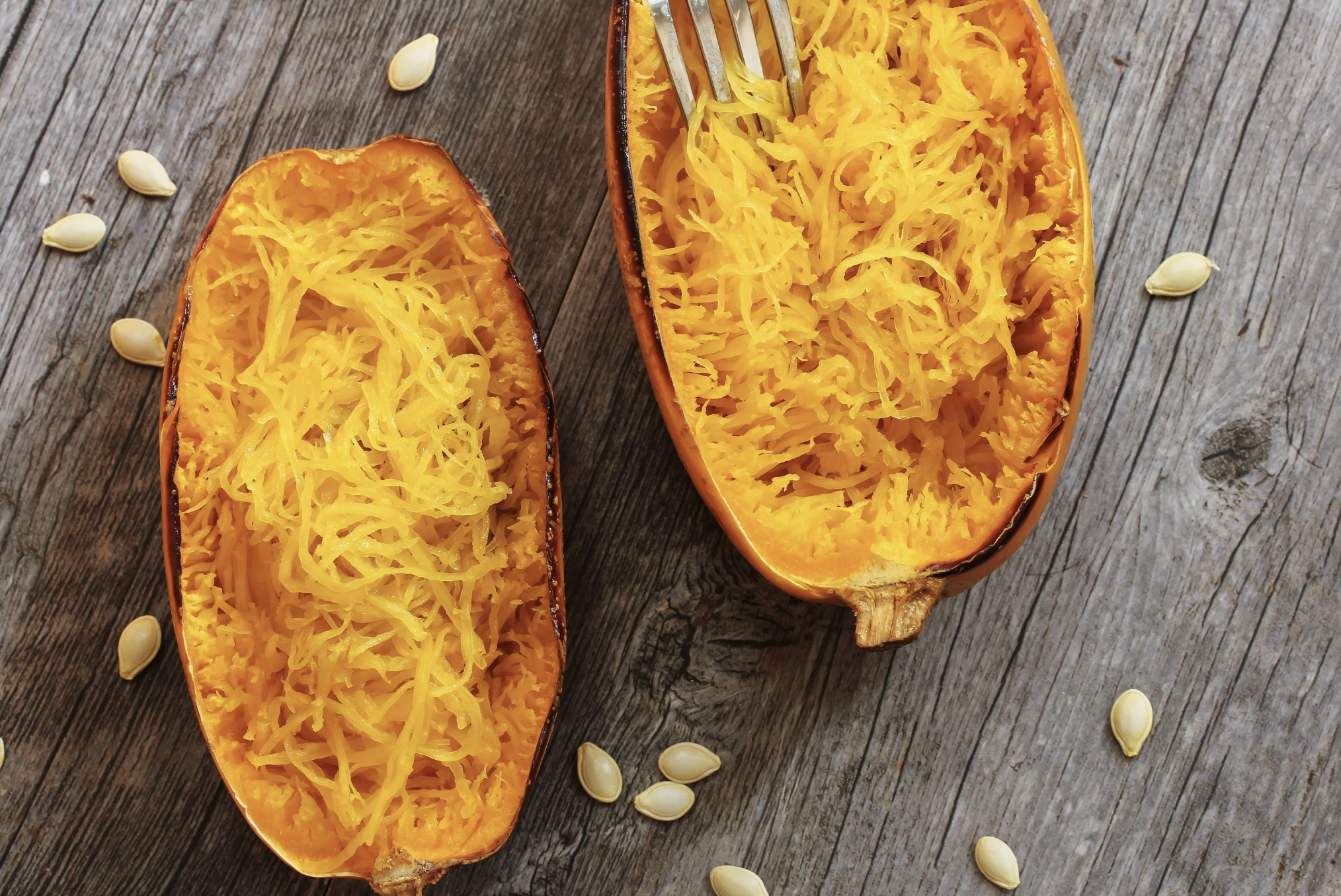 Roasted Spaghetti Squash with Garlic & Thyme