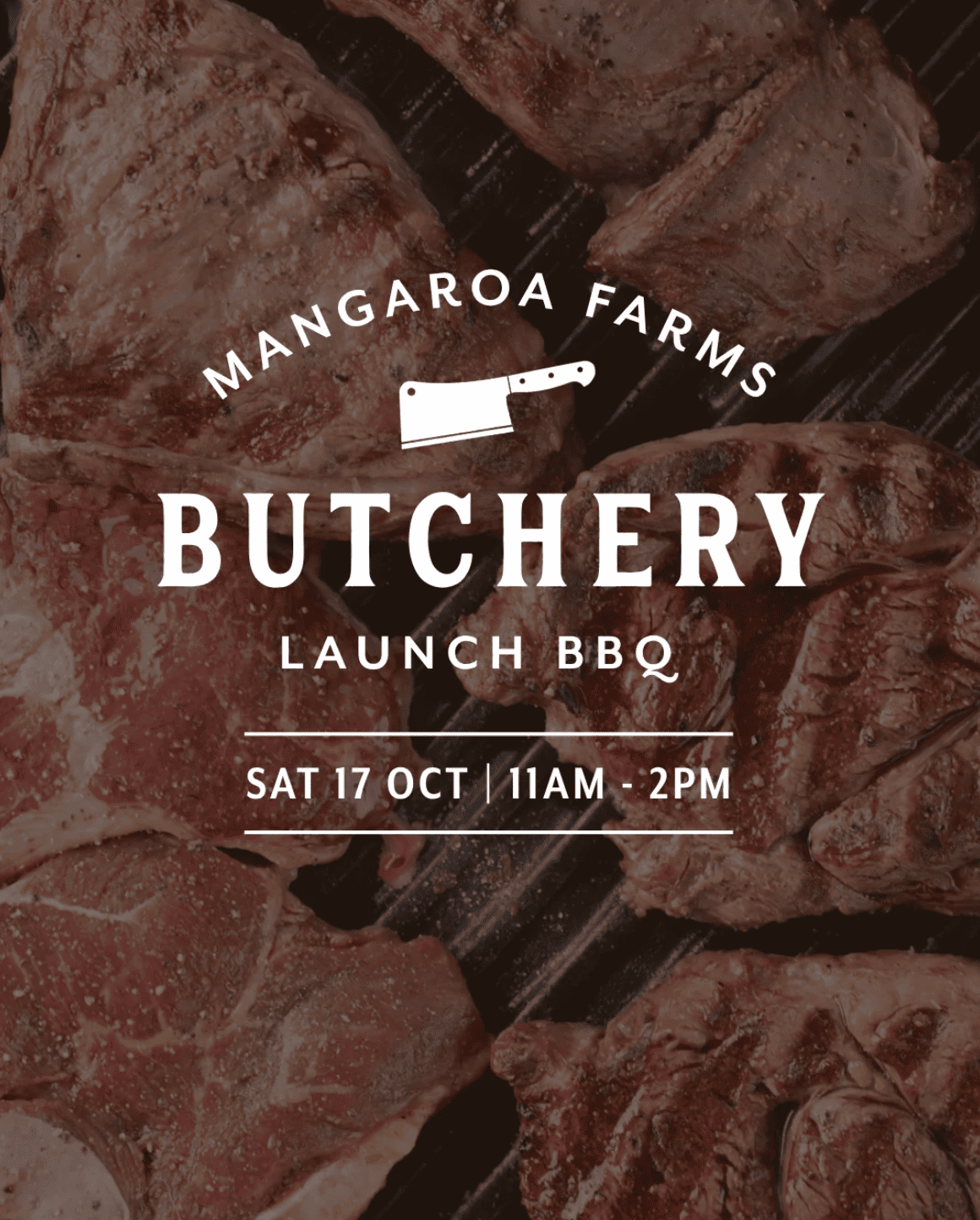 Mangaroa Butchery Launch BBQ poster