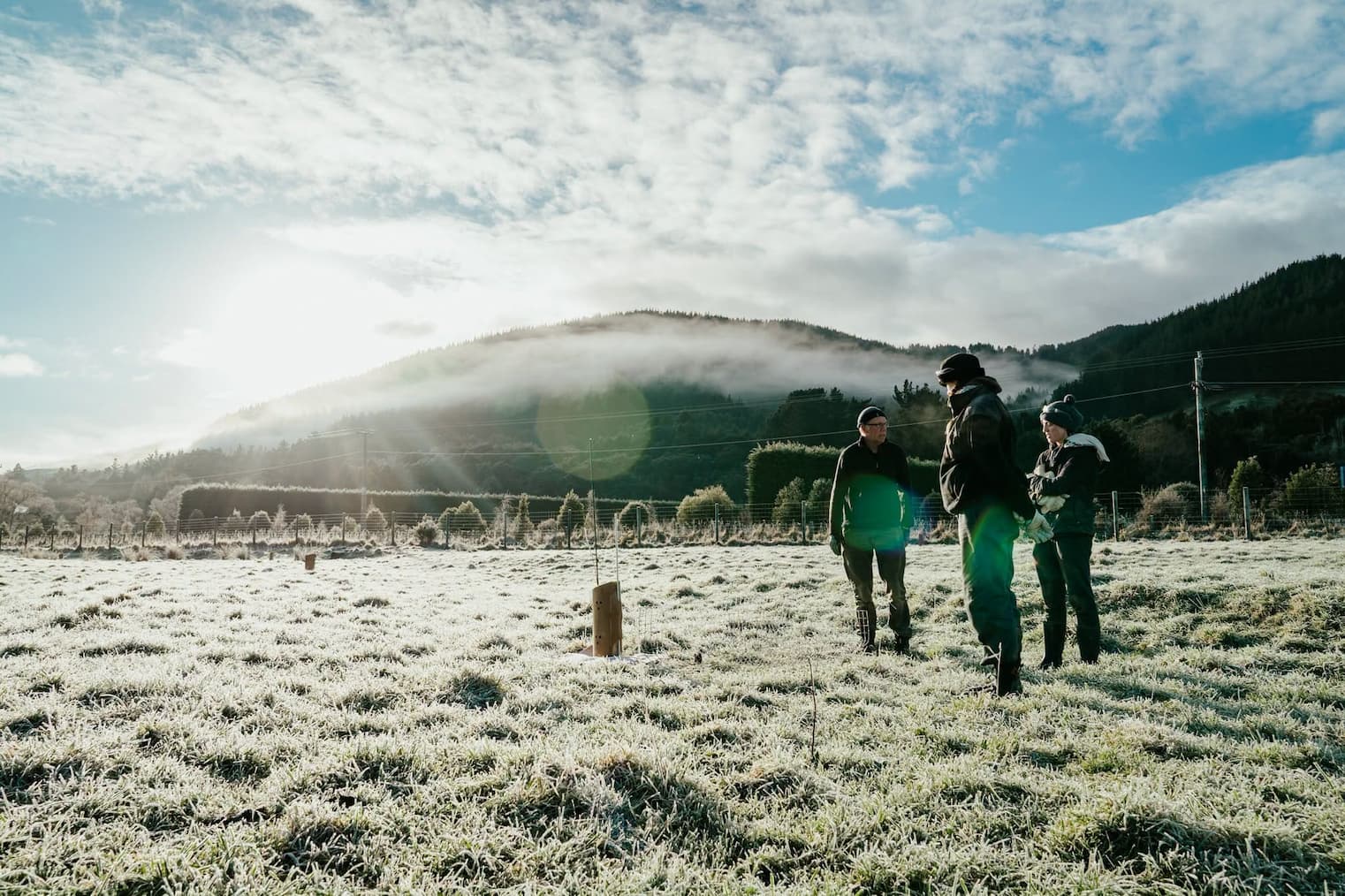 Frost and mist across the Mangaroa Valley on a clear winter morning